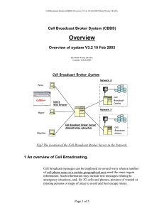 Overview Cell Broadcast Broker System (CBBS)
