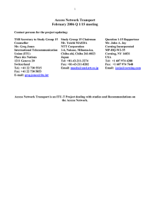 Access Network Transport February 2006 Q 1/15 meeting