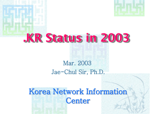 .KR Status in 2003 Korea Network Information Center Mar. 2003