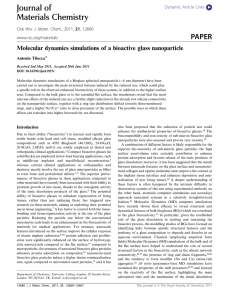 Molecular dynamics simulations of a bioactive glass nanoparticle