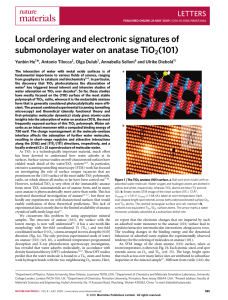 Local ordering and electronic signatures of submonolayer water on anatase TiO (101) LETTERS