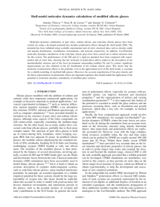 Shell-model molecular dynamics calculations of modified silicate glasses * Antonio Tilocca,