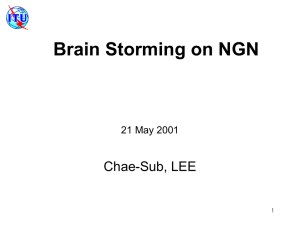 Brain Storming on NGN Chae-Sub, LEE 21 May 2001 1