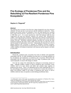 Fire Ecology of Ponderosa Pine and the Ecosystems 1