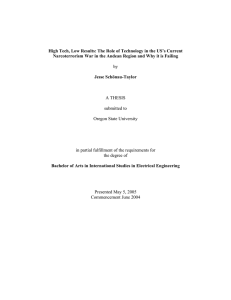 High Tech, Low Results: The Role of Technology in the... Narcoterrorism War in the Andean Region and Why it is...