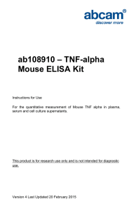 ab108910 – TNF-alpha Mouse ELISA Kit