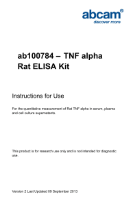 ab100784 – TNF alpha Rat ELISA Kit Instructions for Use