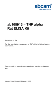 ab108913 – TNF alpha Rat ELISA Kit