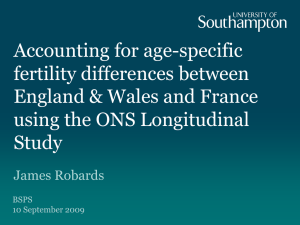 Accounting for age-specific fertility differences between England &amp; Wales and France