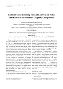 Euxinic Ocean during the Late Devonian Mass