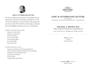 EARL W. SUTHERLAND LECTURE