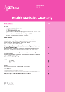 Health Statistics Quarterly In this issue N 35