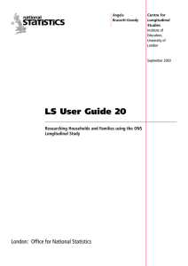 LS User Guide 20 London:  Office for National Statistics Longitudinal Study