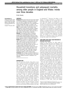 Household transitions and subsequent mortality over three decades