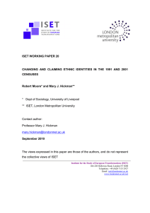 ISET WORKING PAPER 20 CENSUSES