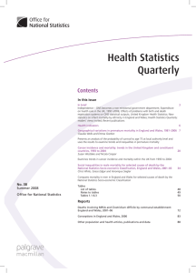 Health Statistics Quarterly Contents