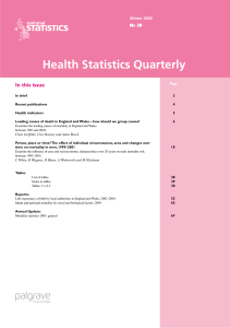 Health Statistics Quarterly In this issue N 28