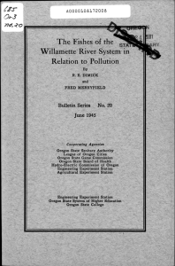 0,-s The Fishes of the Willamette River System in Relation to Pollution