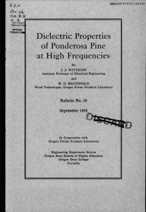 Dielectric Properties at High Frequencies of Ponderosa Pine C2.. a