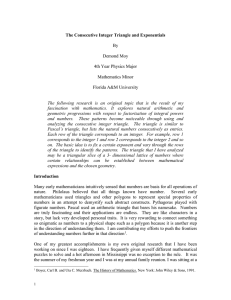 The Consecutive Integer Triangle and Exponentials By Demond Moy