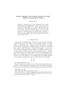 BASIC THEORY AND APPLICATIONS OF THE JORDAN CANONICAL FORM