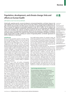 Review Population, development, and climate change: links and