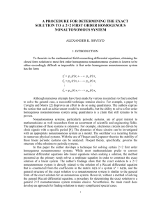 A PROCEDURE FOR DETERMINING THE EXACT NONAUTONOMOUS SYSTEM ALEXANDER K. SHVEYD