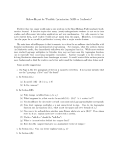 Referee Report for &#34;Portfolio Optimization: MAD vs. Markowitz&#34;
