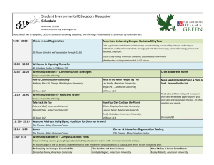 Student Environmental Educators Discussion Schedule