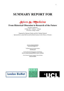 SUMMARY REPORT FOR pices From Historical Obsession to Research of the Future