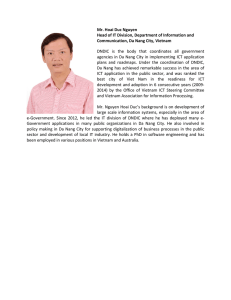 Mr. Hoai Duc Nguyen  Head of IT Division, Department of Information and  Communication, Da Nang City, Vietnam 