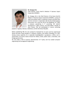   Chief  Director.  Korea  Small  &amp;  Medium  IT  Business  Export  Cooperative (KOSMIC) 