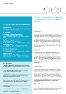 Population, development and climate change: links and effects on human health