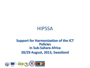 HIPSSA Support for Harmonization of the ICT Policies in Sub-Sahara Africa