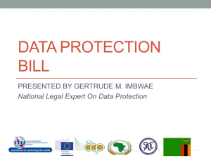 DATA PROTECTION BILL PRESENTED BY GERTRUDE M. IMBWAE