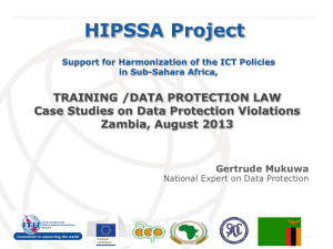 HIPSSA Project TRAINING /DATA PROTECTION LAW Case Studies on Data Protection Violations