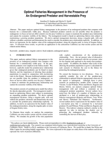 Optimal Fisheries Management in the Presence of An