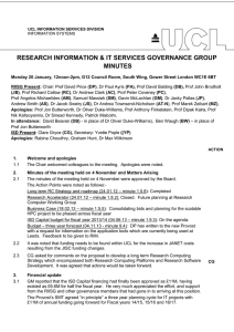 RESEARCH INFORMATION &amp; IT SERVICES GOVERNANCE GROUP MINUTES
