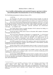 RESOLUTION 11 (WRC-12) international public telecommunication services in developing countries