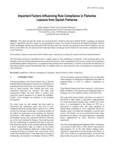 Important Factors Influencing Rule Compliance in Fisheries Lessons from Danish Fisheries