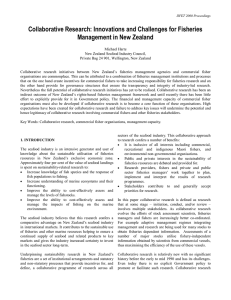 Collaborative Research: Innovations and Challenges for Fisheries Management in New Zealand