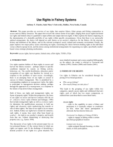 Use Rights in Fishery Systems