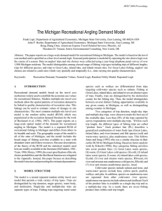 The Michigan Recreational Angling Demand Model