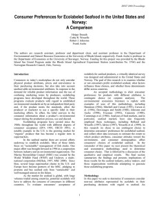 Consumer Preferences for Ecolabeled Seafood in the United States and Norway: