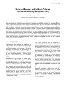 Reciprocal Exposure and Holdup in Fisheries: Implications of Fishery Management Policy