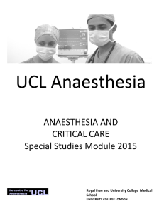 UCL Anaesthesia  ANAESTHESIA AND CRITICAL CARE