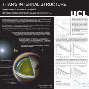 TITAN'S INTERNAL STRUCTURE Dominic Fortes and Peter M. Grindrod 1,2