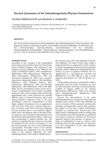 Revised Systematics of the Schlumbergerinida (Phylum Foraminifera) VALERIA MIKHALEVICH