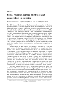 Costs, revenue, service attributes and competition in shipping