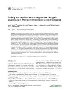 E Salinity and depth as structuring factors of cryptic Moina brachiata Judit Nédli